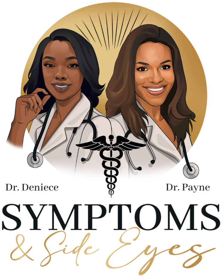 Symptoms & Side Eyes Skincare Podcast Logo